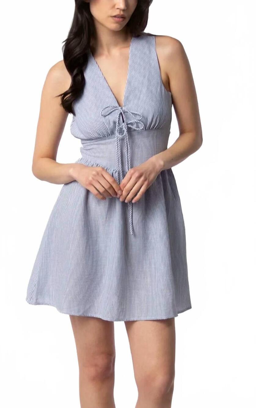 NEW SAGE THE LABEL garden sun mini dress in blue